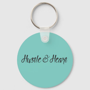 Hustle and Heart Typography Key Ring