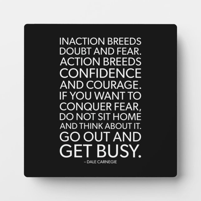 Hustle and Success Motivation - Inaction vs Action Plaque (Front)