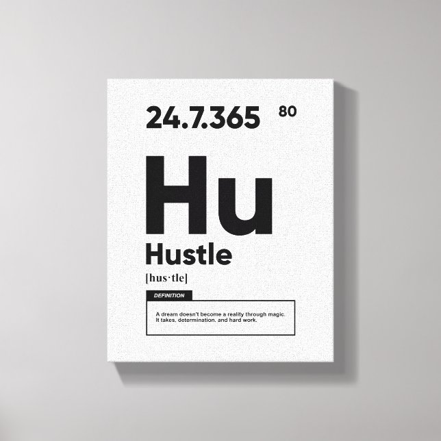 Hustle Definition | Motivational Quote Wall Art (Front)