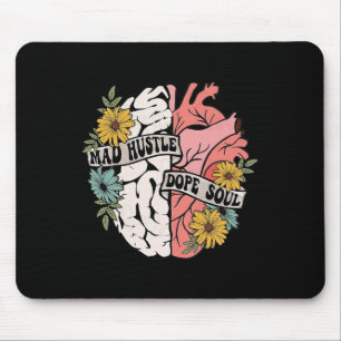 Hustle Drug Soul Floral Brain Mental Health Awaren Mouse Pad