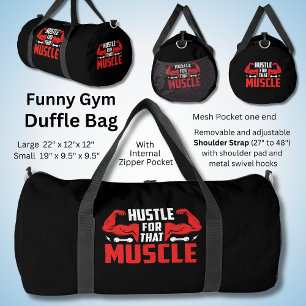Hustle For That Muscle on Black Duffle Bag