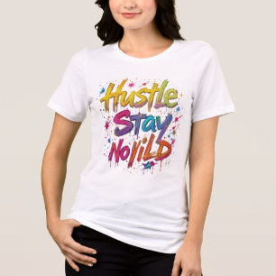 "Hustle Hard Graffiti T-Shirt – Bold Urban Street  Tri-Blend Shirt