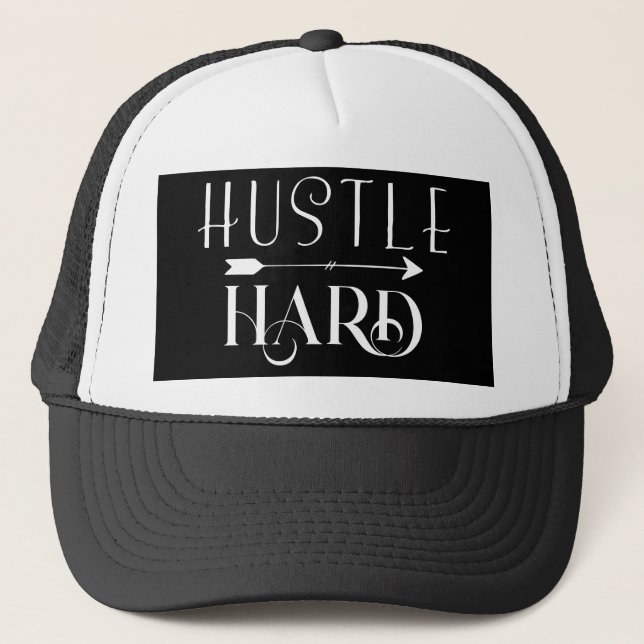 Hustle Hard Motivation Grind Dream Chaser Legacy Trucker Hat (Front)