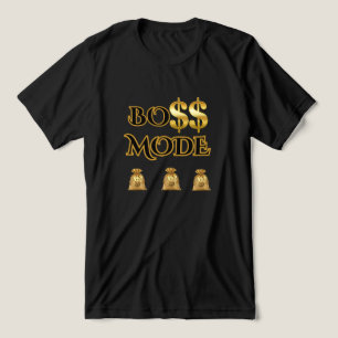 HUSTLE MODE Men's gold Black Motivational Graphic Tri-Blend Shirt