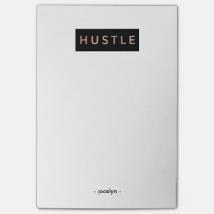 Hustle   Modern Black White and Pink Post-it Notes