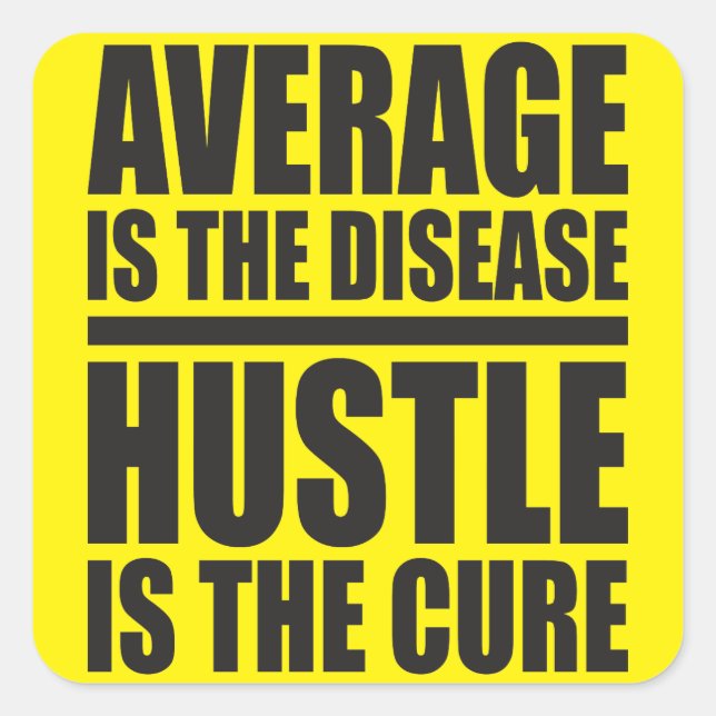 Hustle - Motivational Words Square Sticker (Front)