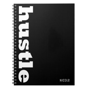 HUSTLE Personalised Inspirational Work Office Spiral Notebook