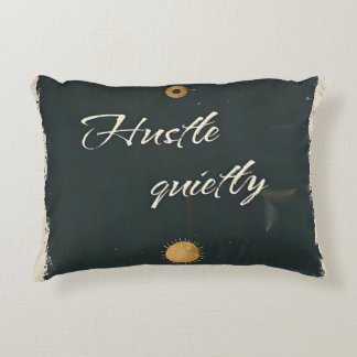 Hustle Quietly – Minimalist Motivational Quote Decorative Cushion