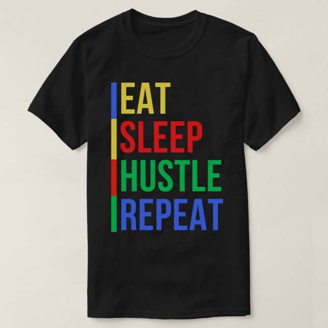 Hustle Routine Mood Colours Pocket ver T-Shirt (Design Front)
