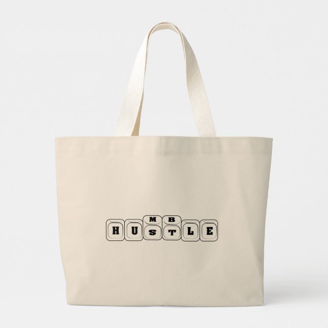 Hustle to humble large tote bag (Back)
