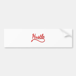 Hustle Typography Art Bumper Sticker