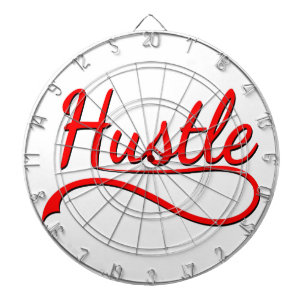 Hustle Typography Art Dartboard