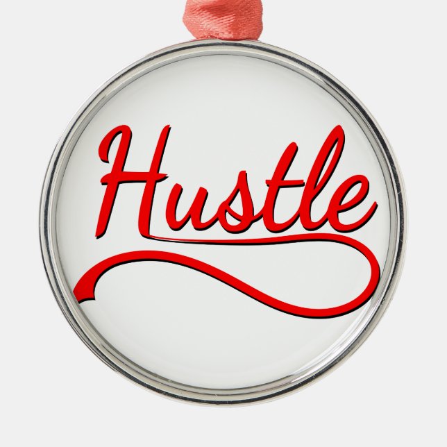 Hustle Typography Art Metal Tree Decoration (Front)