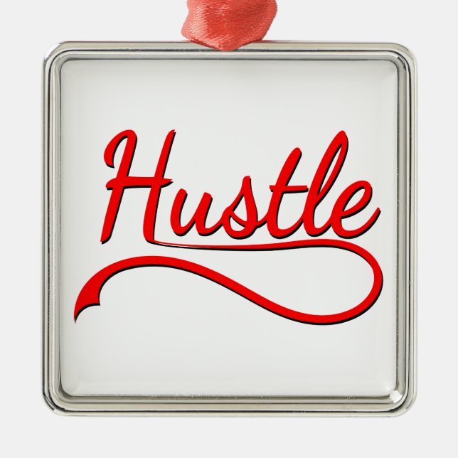 Hustle Typography Art Metal Tree Decoration (Front)