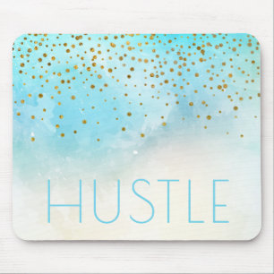 Hustle Watercolor   Modern Typography Motivational Mouse Pad