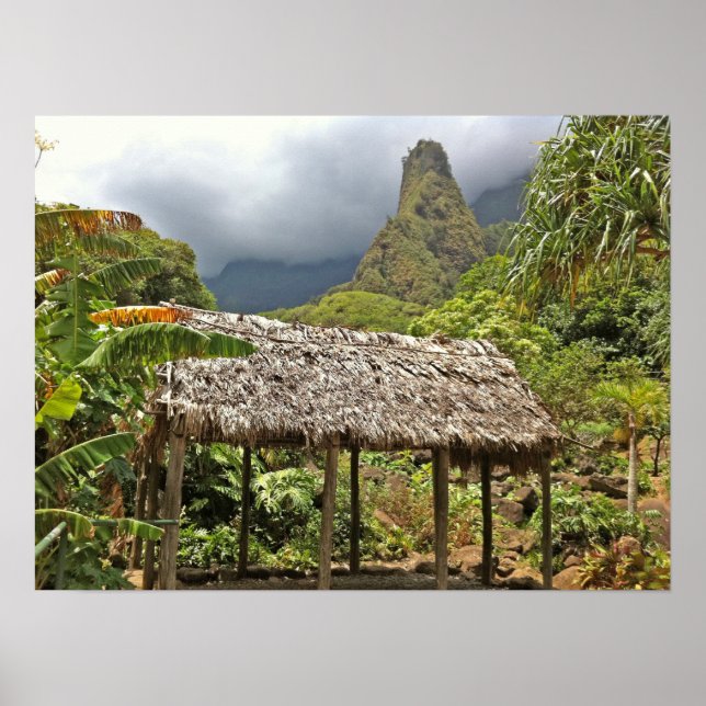 Hut in Iao Valley State Park, Maui, Hawaii Poster (Front)