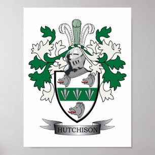 Hutchison Family Crest Coat of Arms Poster