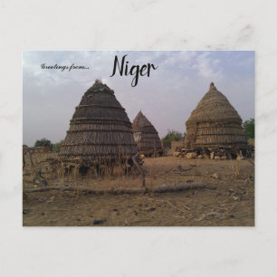 Huts in Niamey Niger Postcard