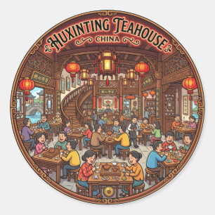 Huxinting Teahouse China Classic Round Sticker