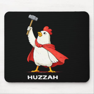 Huzzah Chicken Templar Funny Hammer Meme Novelty Q Mouse Pad