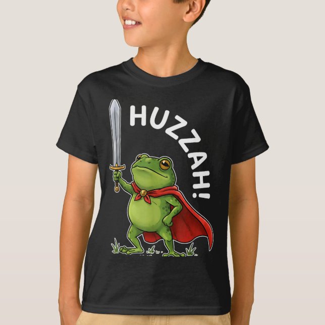 Huzzah Frog Knight Funny Sword Meme Frog Quote Men T-Shirt (Front)