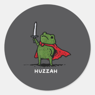 Huzzah Frog Knight Funny Sword Meme Quote Classic Round Sticker