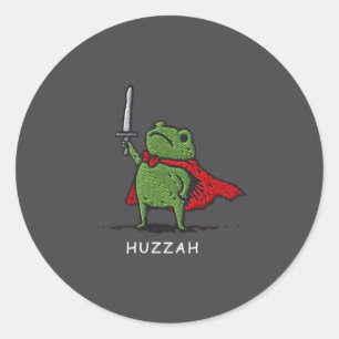 Huzzah Frog Knight Funny Sword Meme Quote Classic Round Sticker