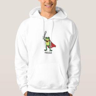 Huzzah Frog Knight Funny Sword Meme Quote Hoodie