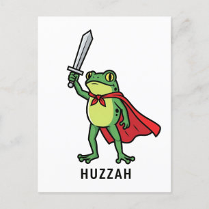Huzzah Frog Knight Funny Sword Meme Quote   Invitation Postcard