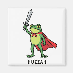 Huzzah Frog Knight Funny Sword Meme Quote Magnet