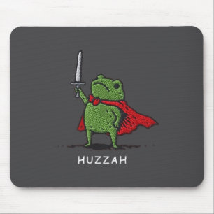 Huzzah Frog Knight Funny Sword Meme Quote Mouse Pad