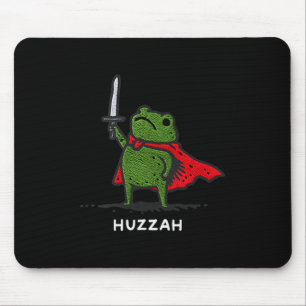 Huzzah Frog Knight Funny Sword Meme Quote  Mouse Pad