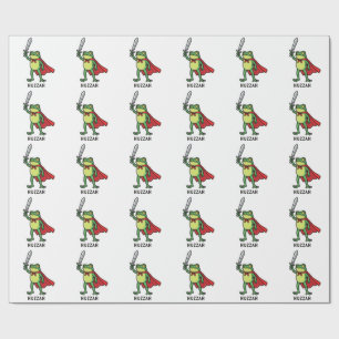 Huzzah Frog Knight Funny Sword Meme Quote   Wrapping Paper