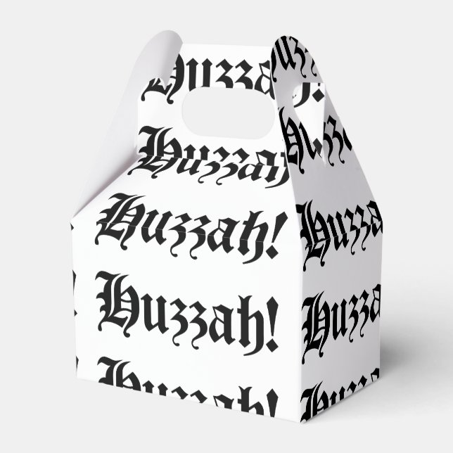 Huzzah! {Mediaeval Typography} Favour Box (Front Side)