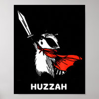 Huzzah Raccoon Knight Funny Sword Meme Quote