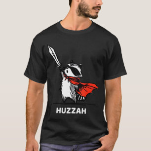 Huzzah Raccoon Knight Funny Sword Meme Quote T-Shirt