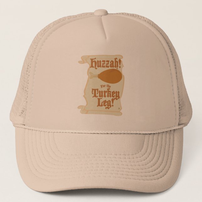 Huzzah Turkey Leg Funny Meal Design Trucker Hat (Front)