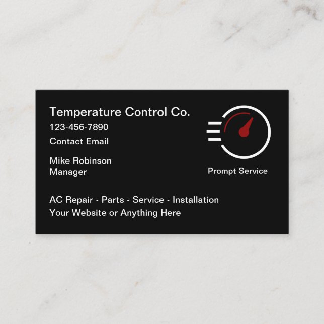 HVAC Air Conditioning Services Business Cards (Front)