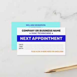 HVAC Business Professional Appointment Cards