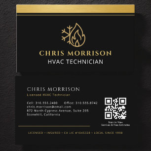 HVAC Company Technician QR Code Business Card
