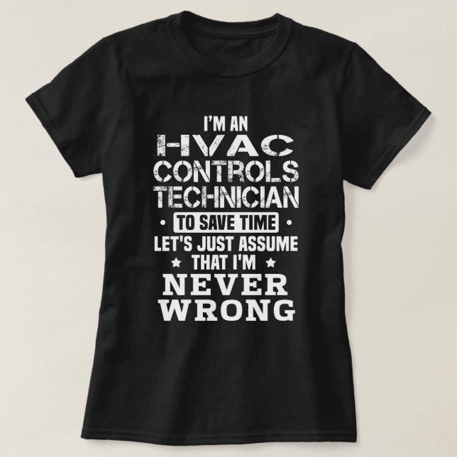 HVAC Controls Technician T-Shirt (Design Front)