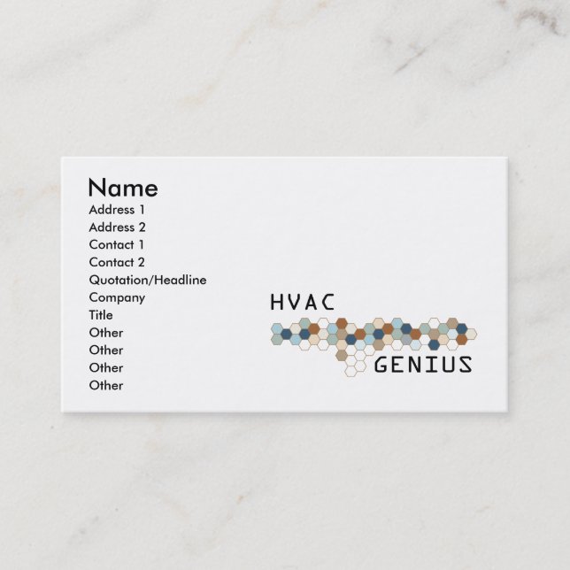 HVAC Genius Business Card (Front)
