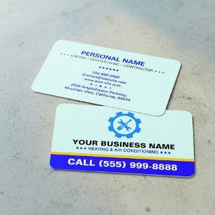 HVAC Heating Air Conditioning Biz   Modern Logo Business Card