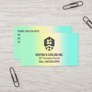 HVAC Heating And Cooling QR Business Card