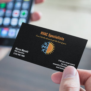 HVAC Heating and Cooling Specialists Business Card