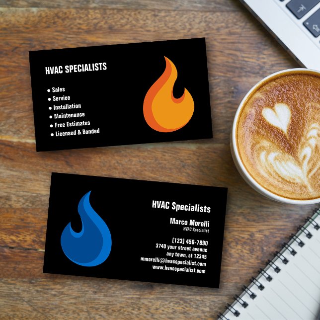 HVAC Heating and Cooling Specialists Business Card (Creator Uploaded)