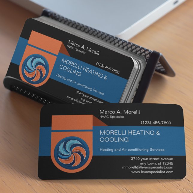 HVAC Heating and Cooling Specialists Business Card (Creator Uploaded)