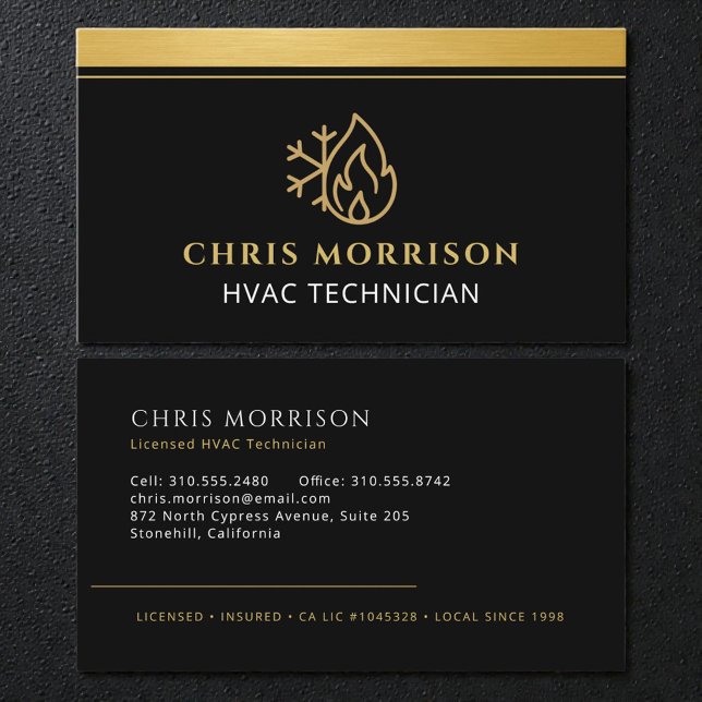 HVAC Heating Cooling AC Heat Service Tech Business Card (Creator Uploaded)