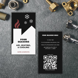 HVAC Heating Cooling Specialists Modern QR code  Business Card