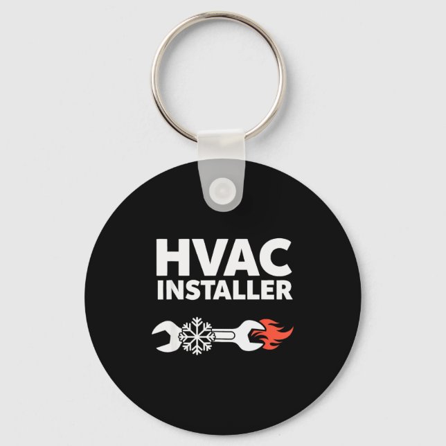 Hvac Installer Funny Hvac Tech Technician Father D Key Ring (Front)